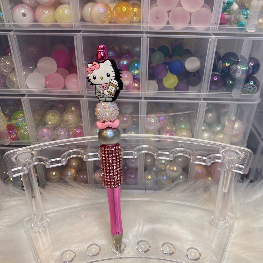 Hello Kitty Pink Beaded Pen